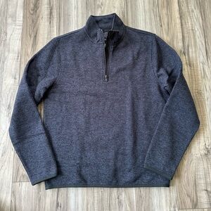 NWT J.CREW Sweatshirt Mens Marled Authentic Fleece Half-Zip Pullover Blue Size M